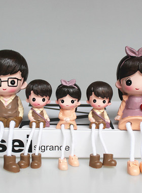 优选简约中式客厅创意吊脚娃可爱五口之家玄关小摆件新房间布置装