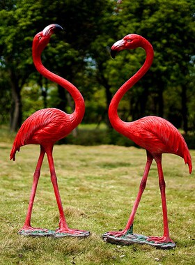优选户外玻璃钢火烈鸟雕塑仿真动物园林景观雕塑公园装饰摆件厂家