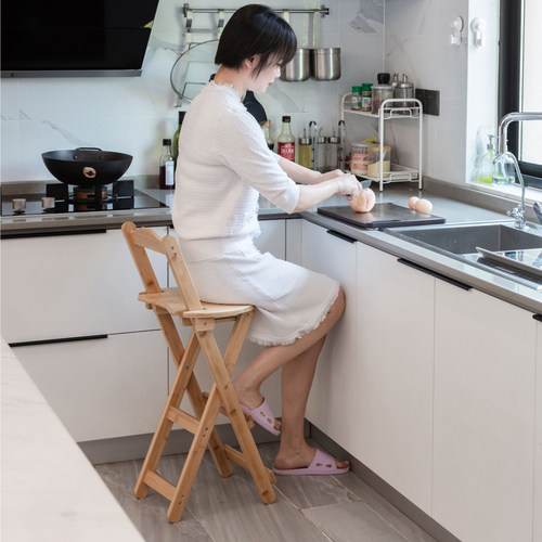 优选可折叠高脚椅家用餐椅厨房高椅吧台椅子靠背椅吧凳子阳台折叠