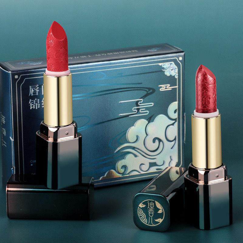 迪香儿中国风雕花口红女锦鲤色雾面滋润保湿不掉色不沾杯唇膏学