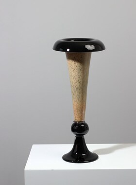中古风高级感蘑菇k头艺术手工琉璃花瓶器民宿酒店玄关展架软装摆