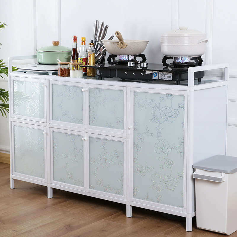 碗柜家用厨房橱柜置物柜储物柜y简易出租房收纳柜铝合金经济型柜