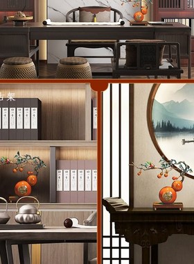 五福临门铜葫芦摆件新中式客厅玄关博古架M办公室黄铜装饰品送长