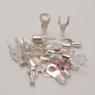 1000只 O型圆形裸端头铜线鼻子镀银接线耳 黄铜 冷压端子ObT1.5