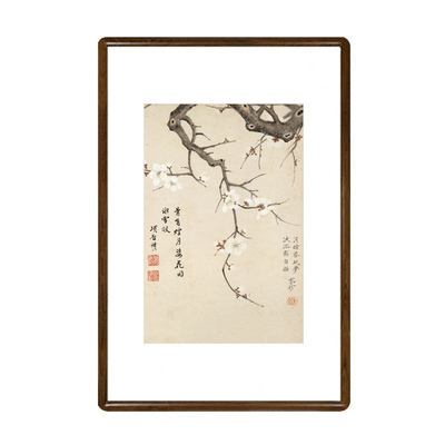 餐厅装饰画新中式客厅沙发背景墙挂画卧室玄关O壁画项圣谟花卉图