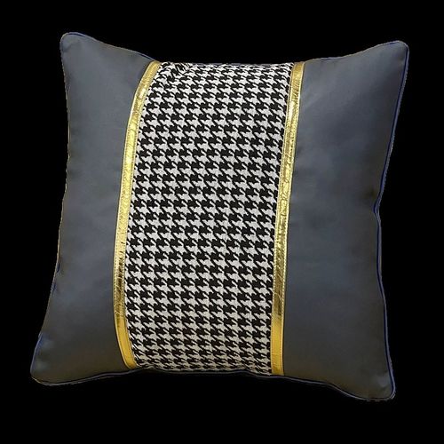 新中式科技布正方形抱枕沙v发靠垫大靠背床头靠包靠枕含芯定制套