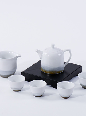 新中式日式白陶瓷茶杯茶壶功夫茶具套装创意茶道R会所茶几茶室摆