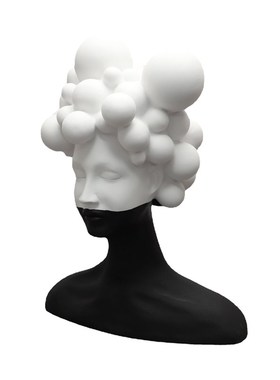 现代简约艺术人物雕塑抽象树脂摆件样板房家居创意黑白Y女郎装饰