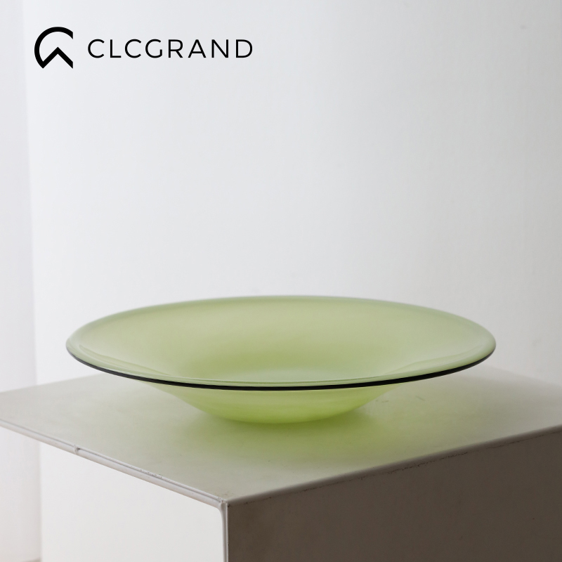 高级感琉璃零食干果摆放盘高档家居摆件茶几水果盘中式大号糕点盘