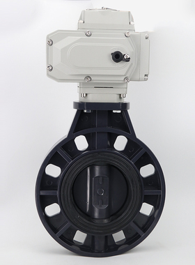 D971X-16S电动PVC蝶阀 电动UPVC塑料蝶阀DN50 65 80 10V0 150 200