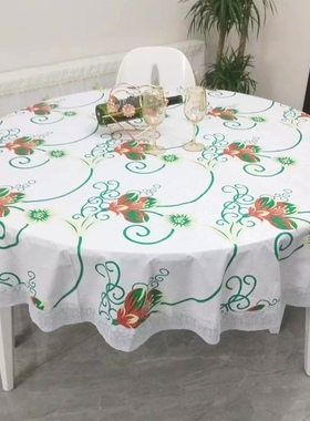 圆形桌布加厚防水防油防烫PVCB免洗餐桌布饭店大圆桌圆台布家用