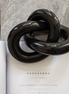 创意永恒同心结抽j象艺术摆件家居客厅礼物小装饰品现代轻奢工艺