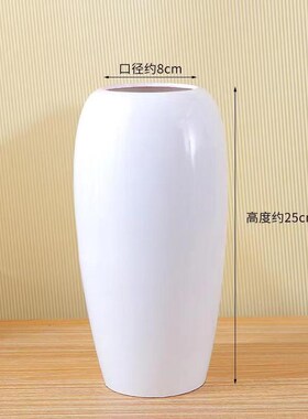 简约现代红色仿陶瓷树q脂花瓶摆件客厅插花仿真花柿子干花银柳专