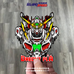 RX-0独角兽高达汽车贴纸Gundam文字机甲头盔装饰摩托霸气风车贴