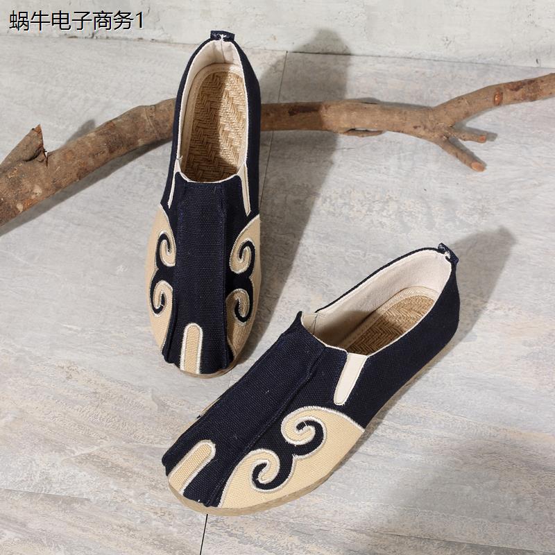 夏季亚麻祥云男款帆布鞋