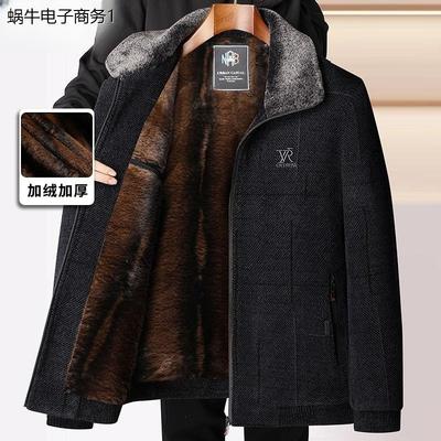 爸爸外套秋冬款中老年棉
