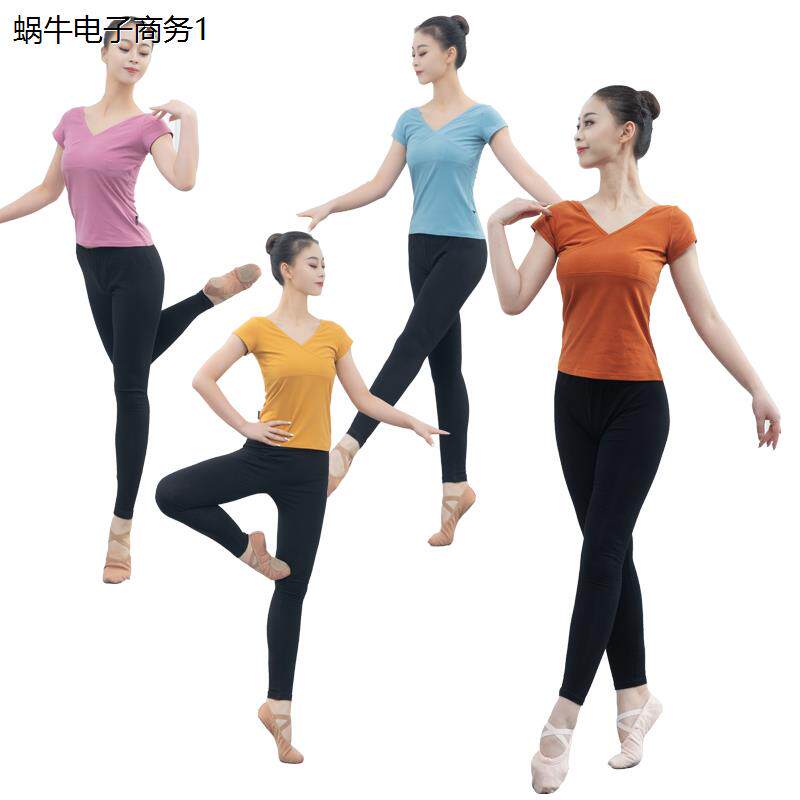 舞蹈练功服上衣V领女成