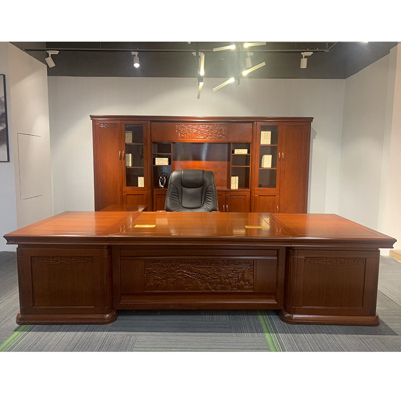 大气老板桌中式办公桌经理主管桌大班台实木皮班台LT3262,商业/办公家具,大班台/主管桌,淘宝优惠券,粉丝福利购,淘宝优惠卷