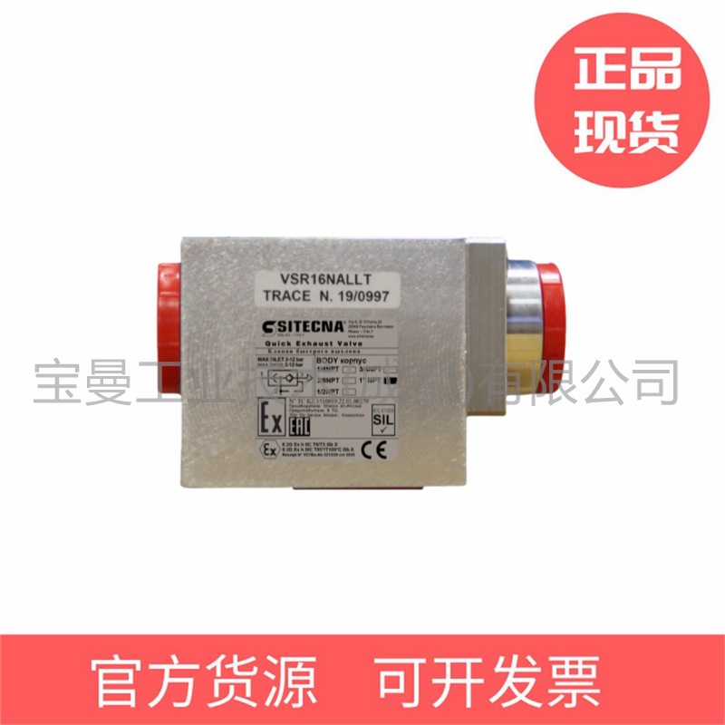Sitecna工业级排气阀VSR12NSSLT不锈钢3/4''NPT单向锁气2-12bar