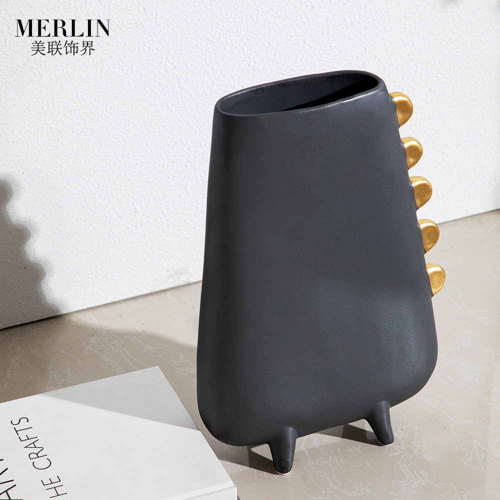 美联饰界金属感恐龙花瓶家居摆件现代风客厅装饰品花瓶高级感轻奢,模玩/动漫/周边/娃圈三坑/桌游,文化/体育周边,淘宝优惠券,粉丝福利购,淘宝优惠卷