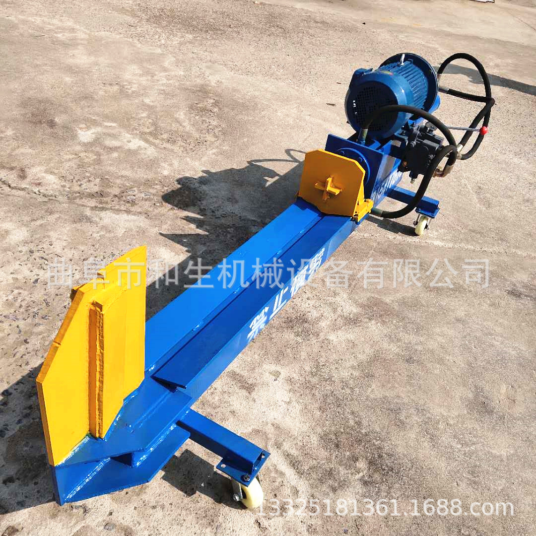 厂家直供瓣木材劈柴机树段劈裂机移动式破材器50直径粗液压劈木机