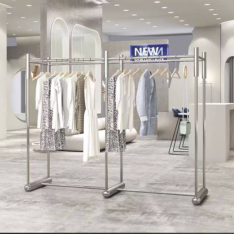 不锈钢双排中岛货架黑色落地式陈列中岛架挂衣杆中岛服装店展示架,模玩/动漫/周边/娃圈三坑/桌游,文化/体育周边,淘宝优惠券,粉丝福利购,淘宝优惠卷