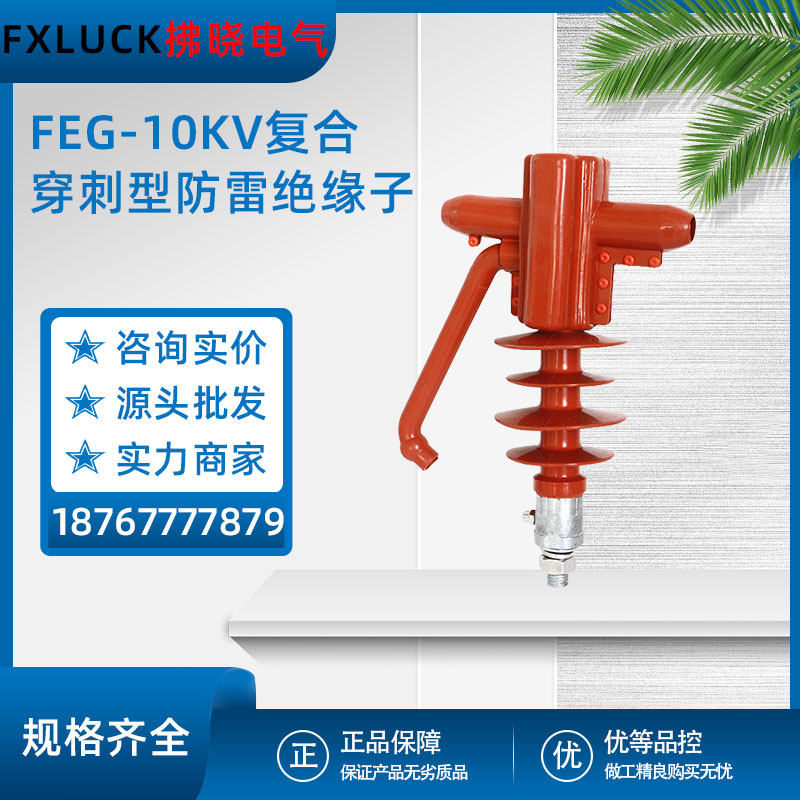 FEG-12/5复合穿刺式防雷针式绝缘子高压支柱FXG-10KV硅橡胶线路型