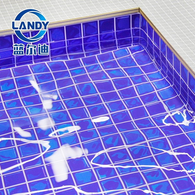 【水晶蓝马赛克胶膜】钢结构泳池室内拼装式水池健身房恒温池