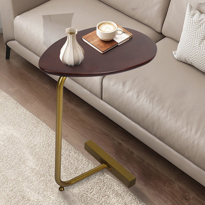 意式轻奢边几客厅家用简约现代高级感设计师水滴异形原木亚克力角