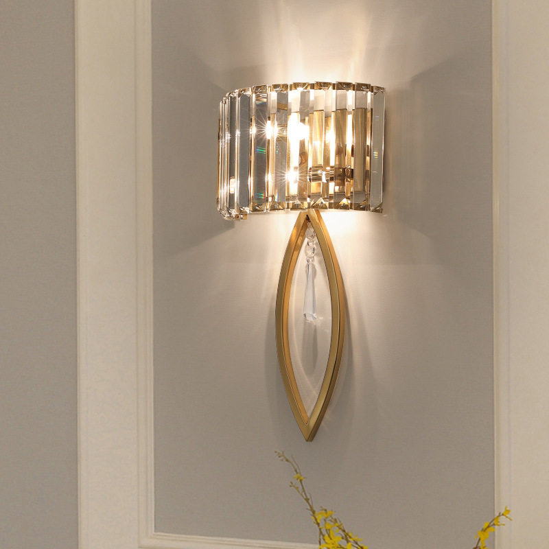 后现代壁灯床头灯轻奢美式简约现代卧室客厅电视墙过道玄关水晶灯