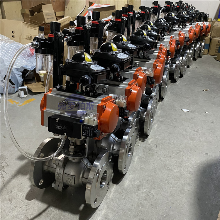 供应开关型气动球阀 Q641F-25P DN100不锈钢304法兰球阀 AT气缸