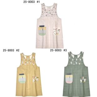 日本kusuguru无袖 罩衣厨房做饭8003 围裙猫咪印花布艺围裙背心式
