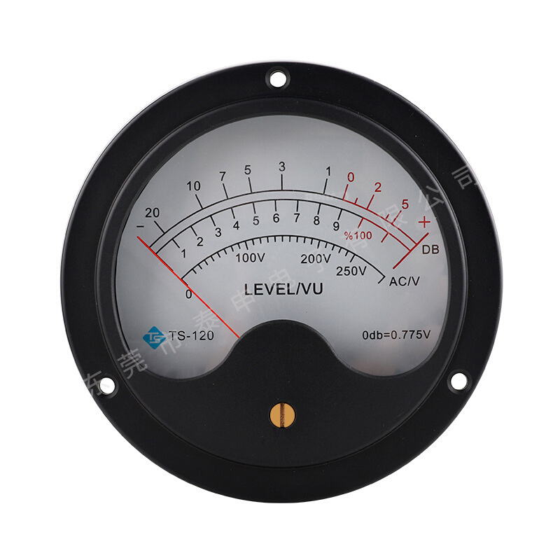 VU电平表复古圆形120mm大尺寸带驱动LED黄光铝合金胆机功放表头