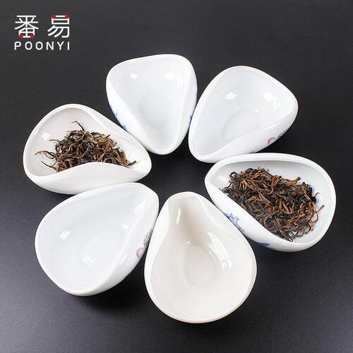 茶荷A1pn008-白瓷赏茶禅意陶瓷日式茶则茶道配件功夫茶具茶艺用手