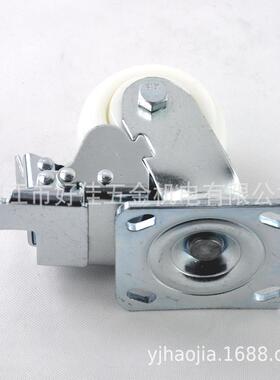 工厂直供4X2静音弧面白色防缠丝双刹脚轮