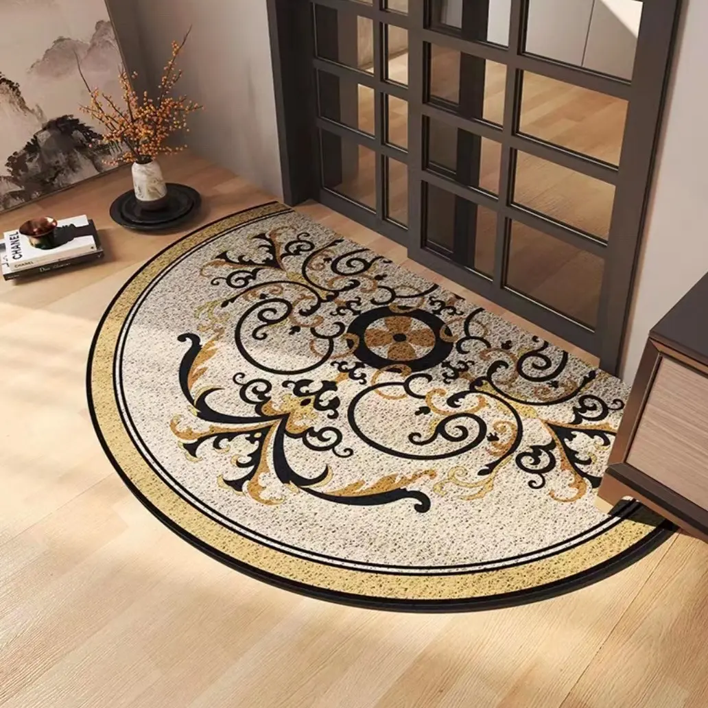 欧式奢华半圆形入户门地垫美式