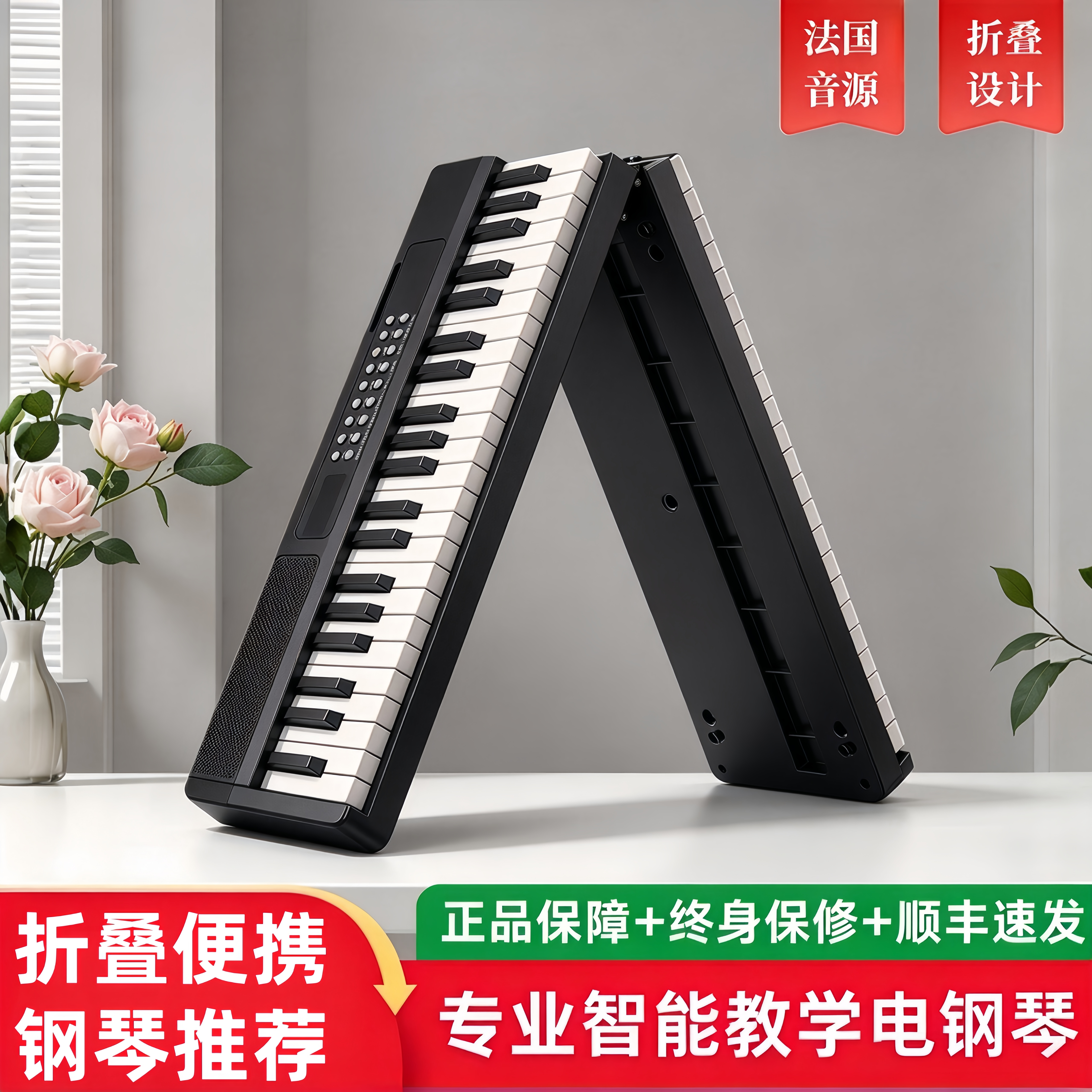 钢琴88键便携式折叠电子琴61键初学者入门电子钢琴练习幼师成年