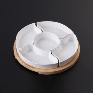 陶瓷拼盘分格蒸盘家用干果盘点心盘五格餐盘五果盘餐具组合套装
