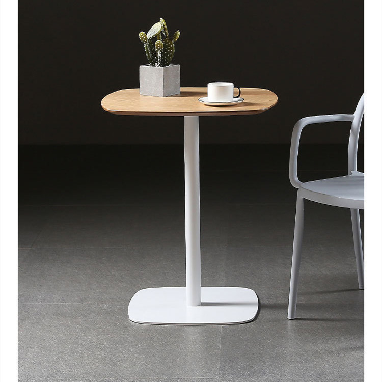 轻奢餐桌现代简约北欧白色小圆桌子家用甜品店咖啡厅方桌餐厅卡座