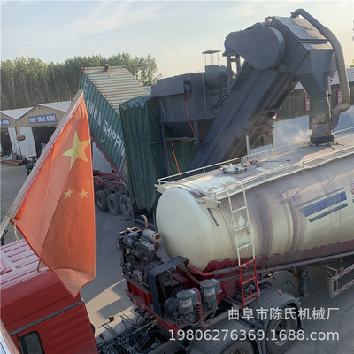 卸集装箱直接装罐车一体输送机设备 时速150吨产量的集装箱卸灰机