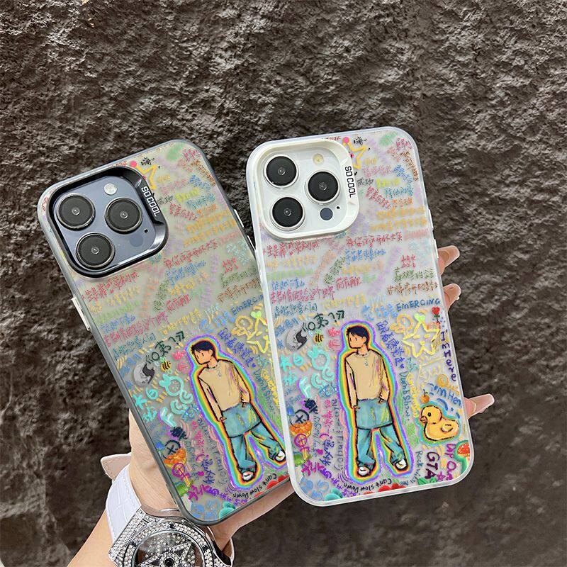 手机壳彩银OPPOReno13个性红米NOTE14华为Pura70硬iPhone15创意苹果16ProMax涂鸦我不是范