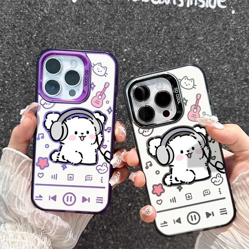 苹果16e彩银iPhone14适用华为PURA80ULTRA耳机情侣狗狗12promax可爱TURBO4pro手机壳15plus硬OPPOK13TURBOPRO