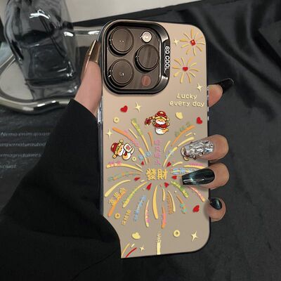 ins风16PLUS创意华为Nova12活力版17ProMax手机壳X200S苹果15发财烟花13硬iPhone14适用荣耀500新款OPPOA6PRO