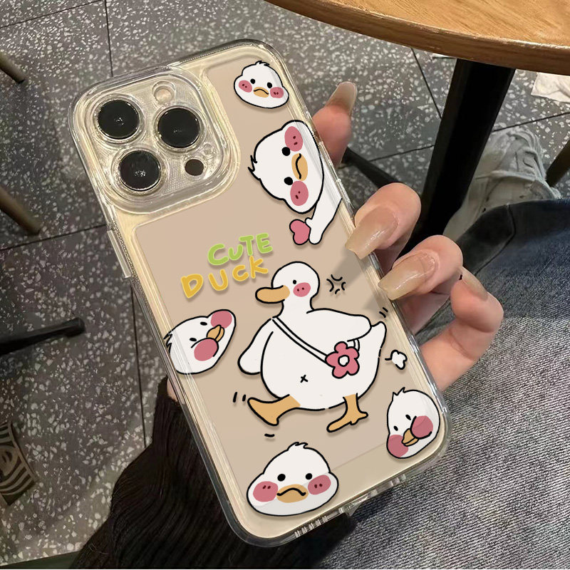 手机壳iPhone14卡通IQOOneo10透明软13ProMax生气满屏鸭适用15真我GT7PRO可爱苹果12小众16PLUS红米TURBO4PRO