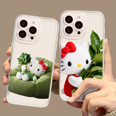 华为Nova13卡通k90ProMax闺蜜苹果14一加15柚子叶hellokitty适用手机壳16PLUS软12趣味IQOONEO11创意iPhone17