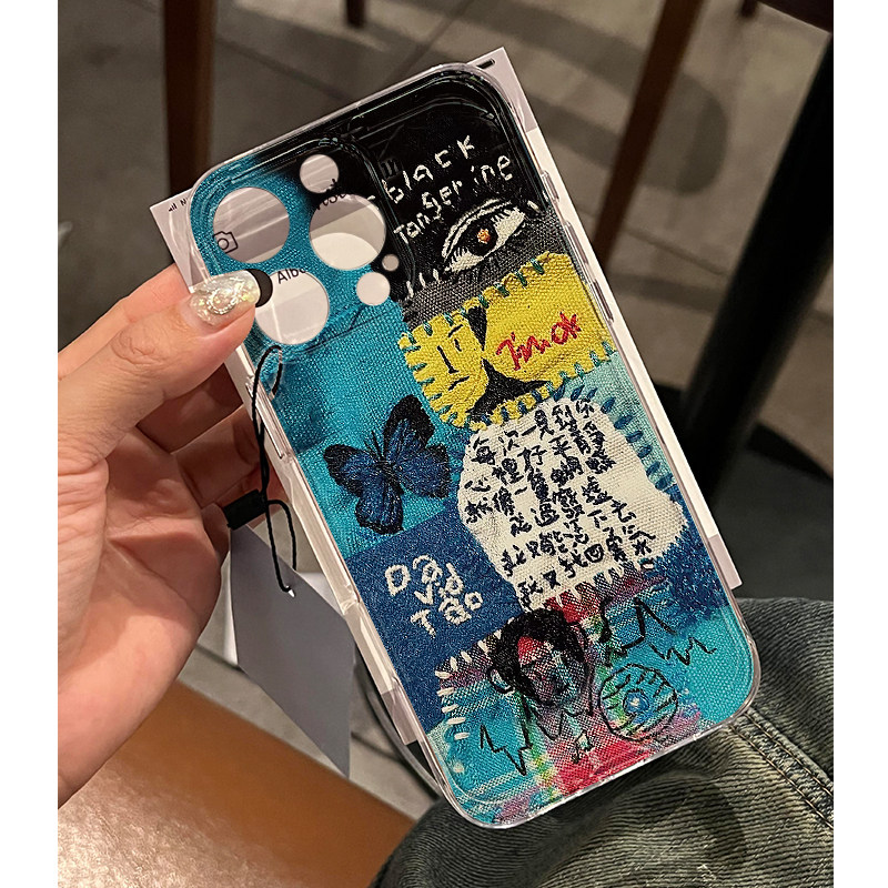 创意手机壳iPhone13潮牌OPPOFINDX7ULTRA苹果12透明软15ProMax陶喆个性铆钉拼接16plus适用红米NOTE14荣耀300