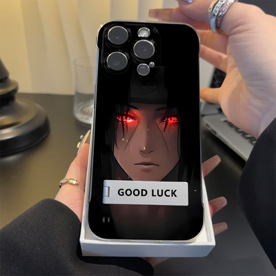 宇智波鼬苹果13高级感12透明硬iPhone16超薄14plus手机壳带支架一加ACE5无边框15ProMax适用红米k70Ultra潮酷