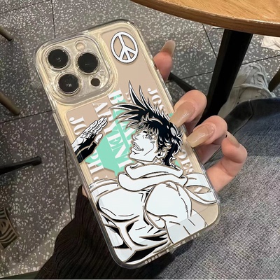 iPhone17微笑JOJO承太郎14PLUS苹果16e卡通华为PURA80适用12ProMax潮酷透明软IQOO15手机壳Reno13动漫红米K90