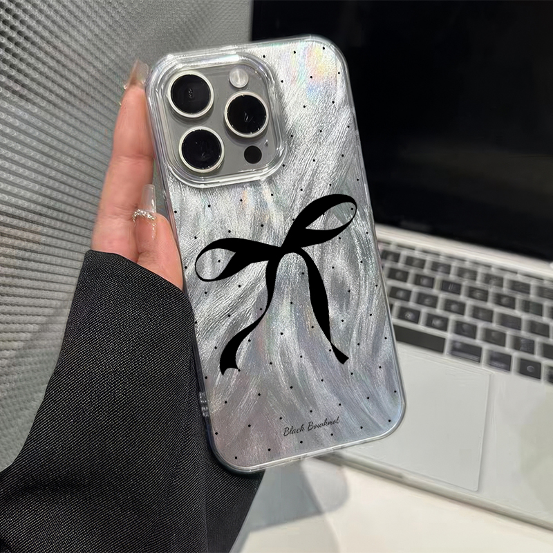 韩系RENO13适用MATE70蝴蝶结手机壳15pm硬IQOONEO10真我NEO7简约12波点ins风S20苹果14Plus小众iPhone16E羽纱