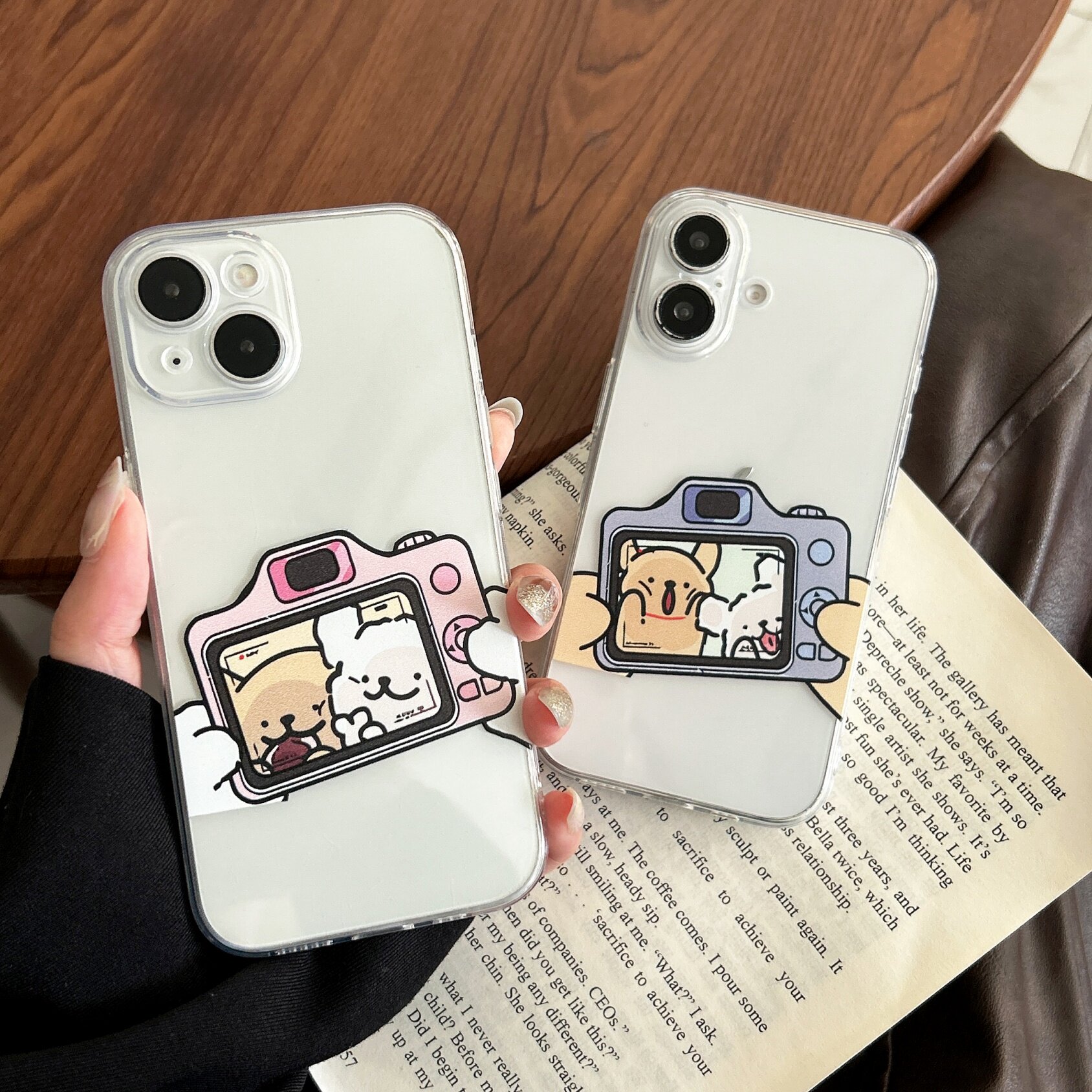 红米TURBO4PRO卡通手机壳iPhone12情侣自拍小狗14plus创意华为Nova13适用可爱15ProMax透明软iQOOneo10苹果16